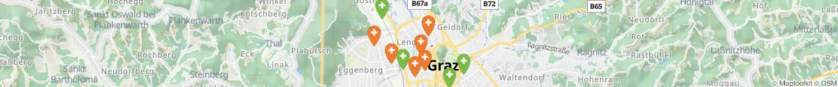 Kartenansicht für Apotheken-Notdienste in der Nähe von Lend (Graz (Stadt), Steiermark)